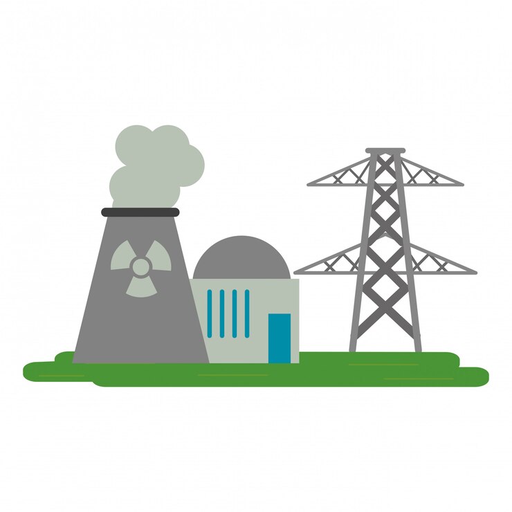Vetor planta industrial nuclear