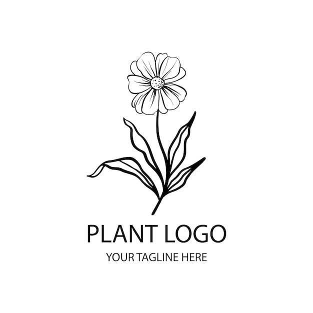 Planta silhueta preto e branco