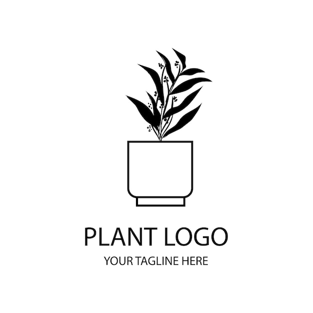 Planta silhueta preto e branco