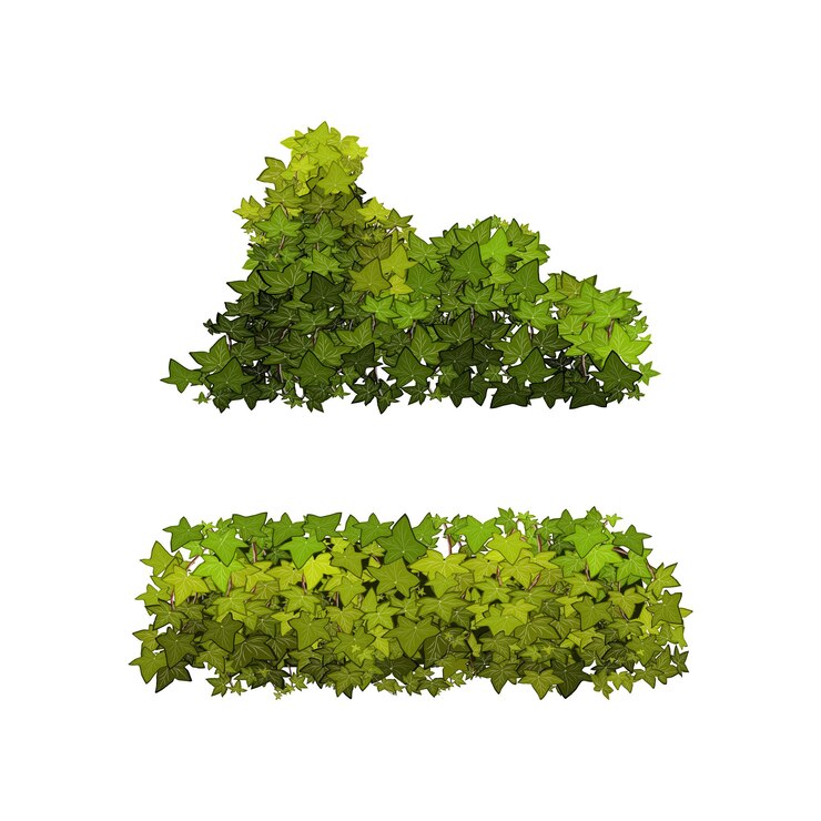 Vetor planta verde ornamental em forma de sebe