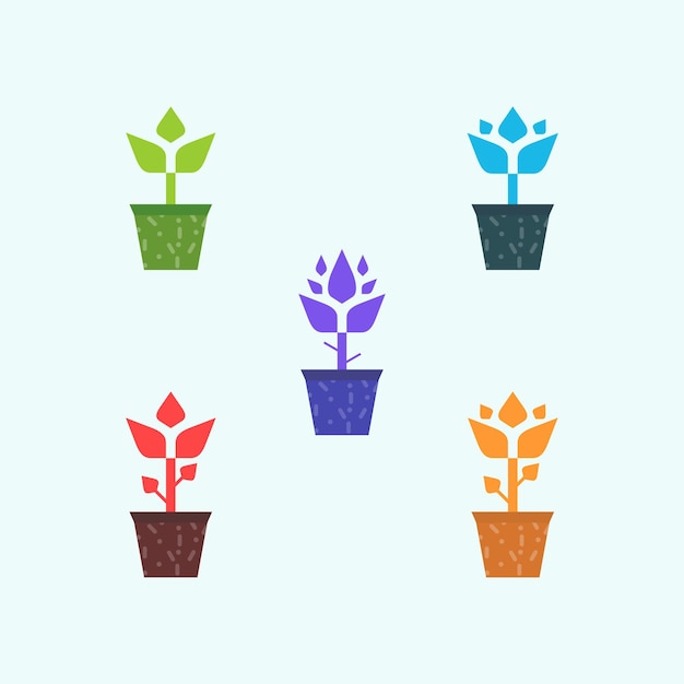 Plantas de flores de design gráfico personalizado