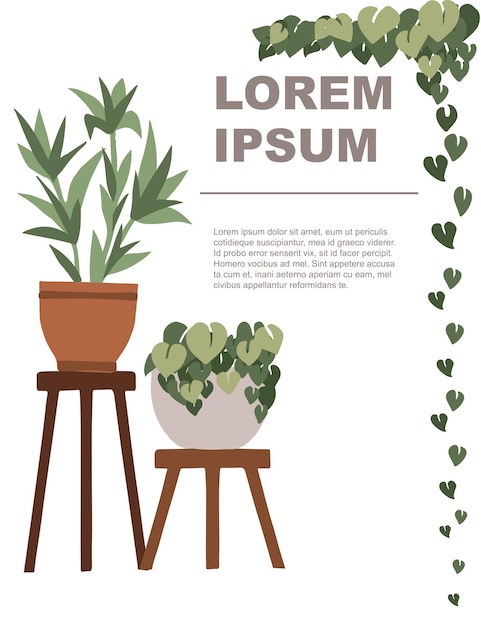 Plantas de jardim decorativas e ao ar livre domésticas em vasos definir plantas verdes ilustração vetorial plana em fundo branco design de banner de panfleto de publicidade