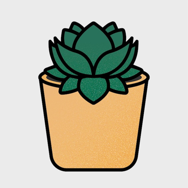 Vetor plantas ilustrativas no vaso