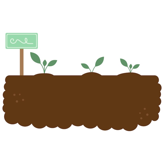 Plantas na horta Ilustração em vetor plano de um jardim