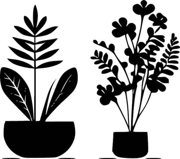 Vetor plantas preto e branco ilustração vetor ícone isolado
