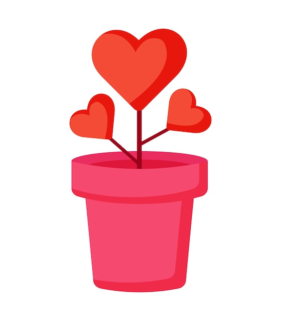 plante em um vaso em forma de coração
