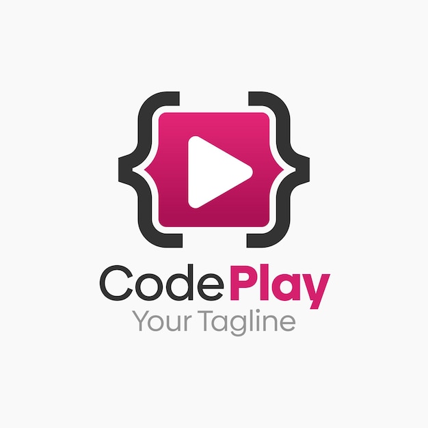 Play Code Logo Design Template Bom para Agência de Negócios Comunidade e Organização