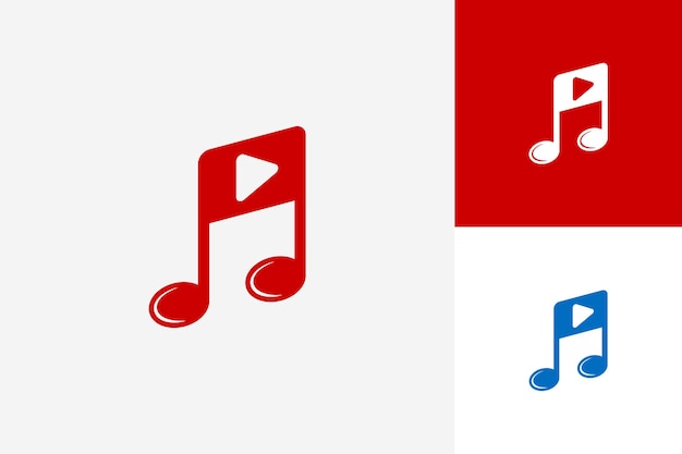 Play Music Logo Design Template Vector, Emblem, Design Concept, Creative Symbol, Icon