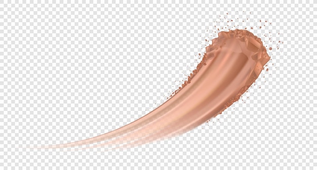 Pó de maquiagem realista Sombra e blush closeup amostra de produto seco para maquiagem de rosto bege cor natural tom corretivo amostra ilustração vetorial em fundo transparente