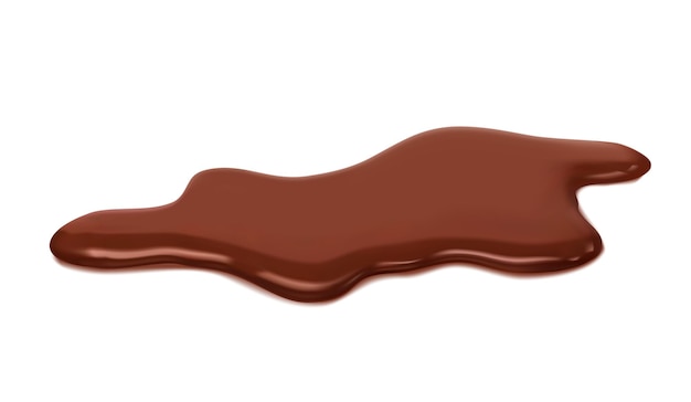 Vetor poça de chocolate marrom líquido derramamento de leite choco vetor 3d realista isolado tentador e mancha marrom decadente e gotejamento com superfície brilhante borrão delicioso rico e indulgente e gotejamento hipnotizante