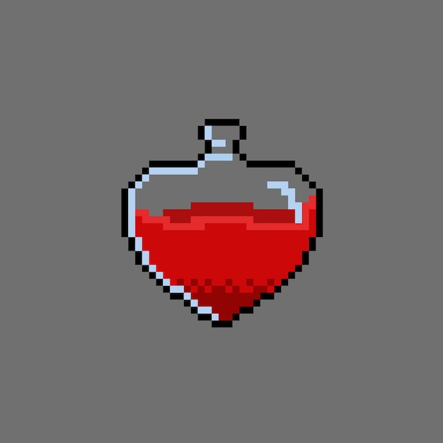 Poção do amor com estilo pixel art