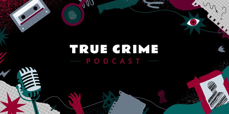 Vetor podcast de antecedentes de crimes verdadeiros