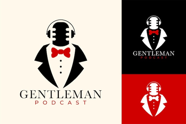 Podcast gentleman talk design de logotipo