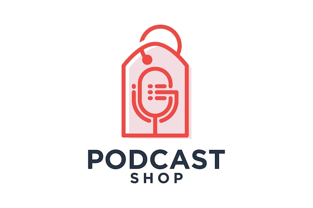 Vetor podcast loja logo design conceito criativo estilo moderno