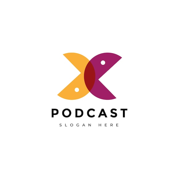 Podcast show transmissão digital design de logotipo moderno vetor gráfico