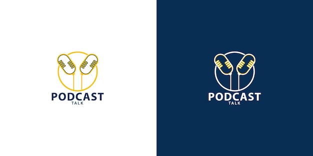 Podcast talk logotipo minimalista moderno