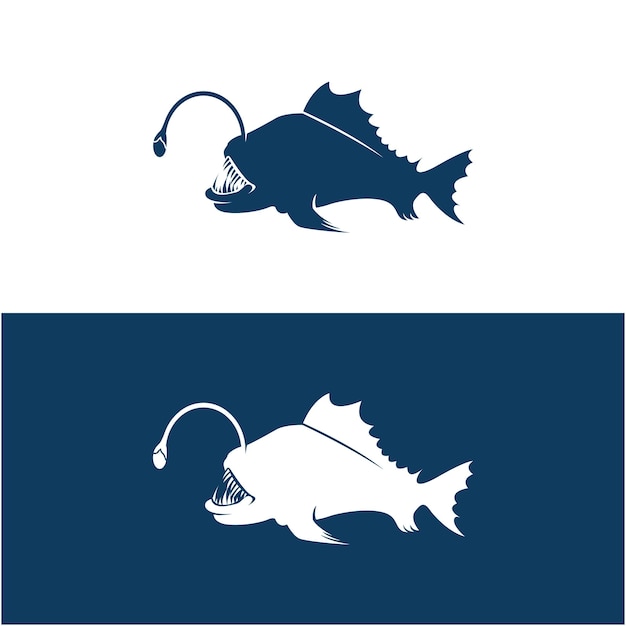 Vetor poderoso e único vetor de logotipo de peixe pescador