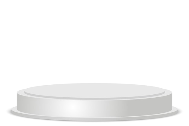 Pódio 3d realista branco com espaço vazio