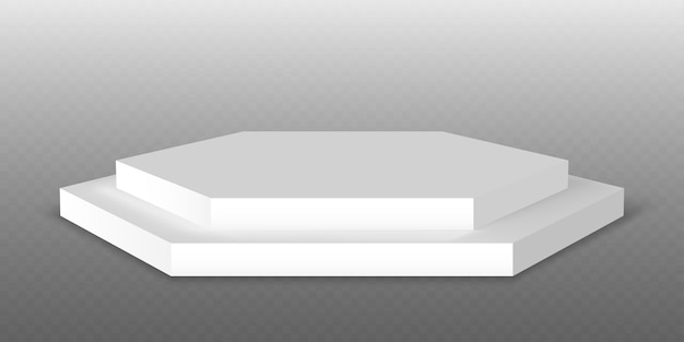 Pódio branco. Plataforma de pedestal ou suporte de showroom. Plataforma de palco de estúdio branco
