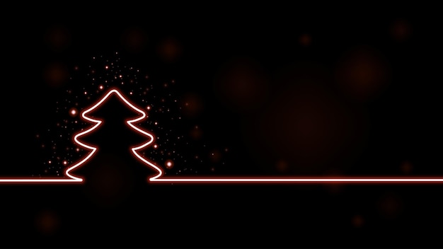 Vetor pódio com ilustração de árvore de natal de luz neon