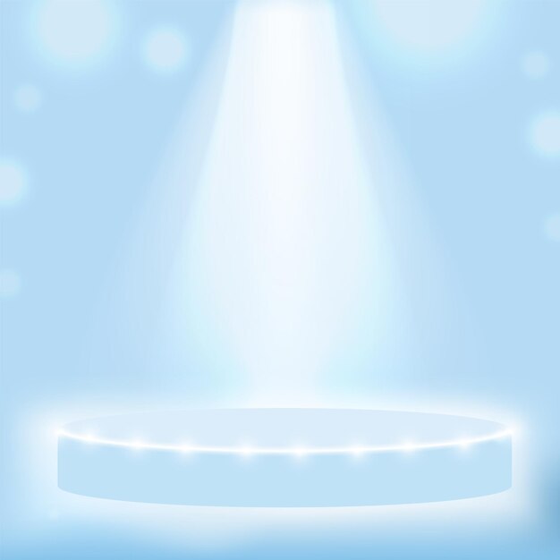 Pódio de pedestal com lâmpada neon iluminada