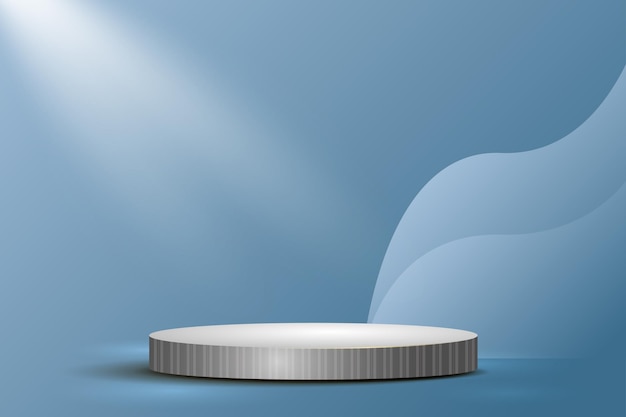 Pódio de pedestal de cilindro 3D com fundo abstrato