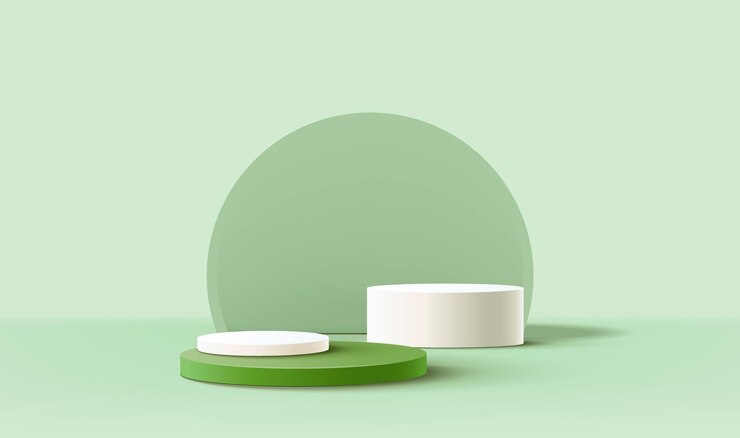 Vetor pódio de pedestal de cilindro 3d com fundo de cena de círculo cena mínima abstrata para palco de produtos de maquete para exibição de promoção de vitrine formas geométricas vetoriais