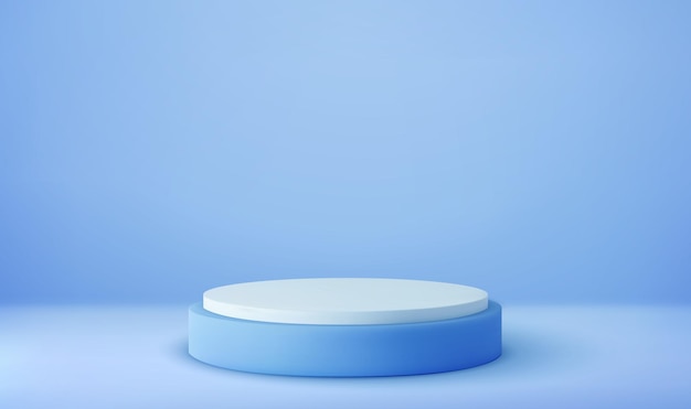 Pódio de pedestal redondo branco brilhante de 3d