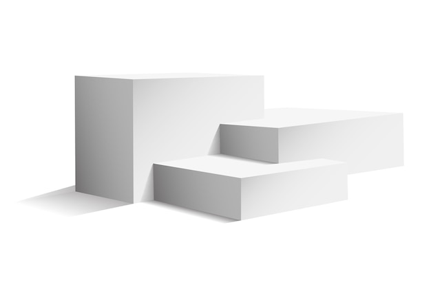Pódio isolado em uma ilustração vetorial de pedestal 3d de fundo transparente