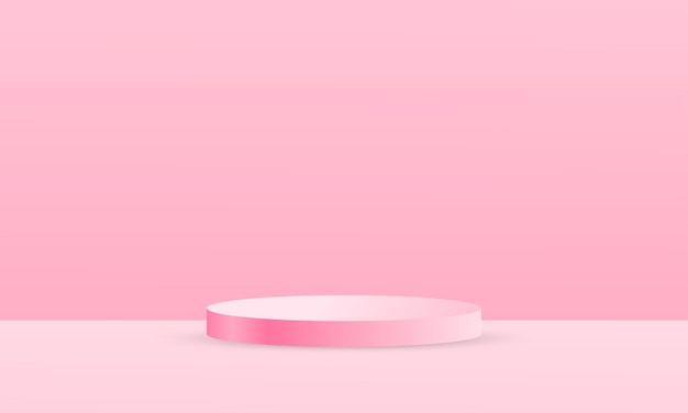 Pódio rosa pastel para promoção de produtos