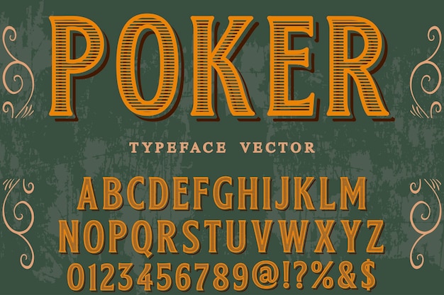 Poker de estilo gráfico de fonte vintage