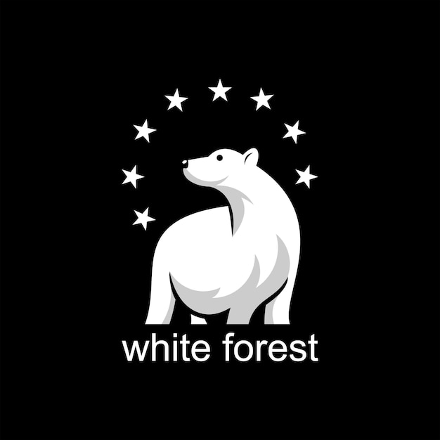 Polar bear logo design wild animaldesign element