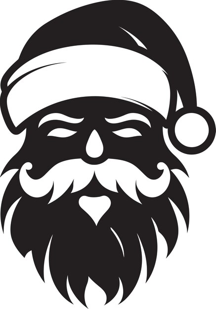 Polar claus apelo negro vector cool santa cool yule iconic cool black santa logotipo