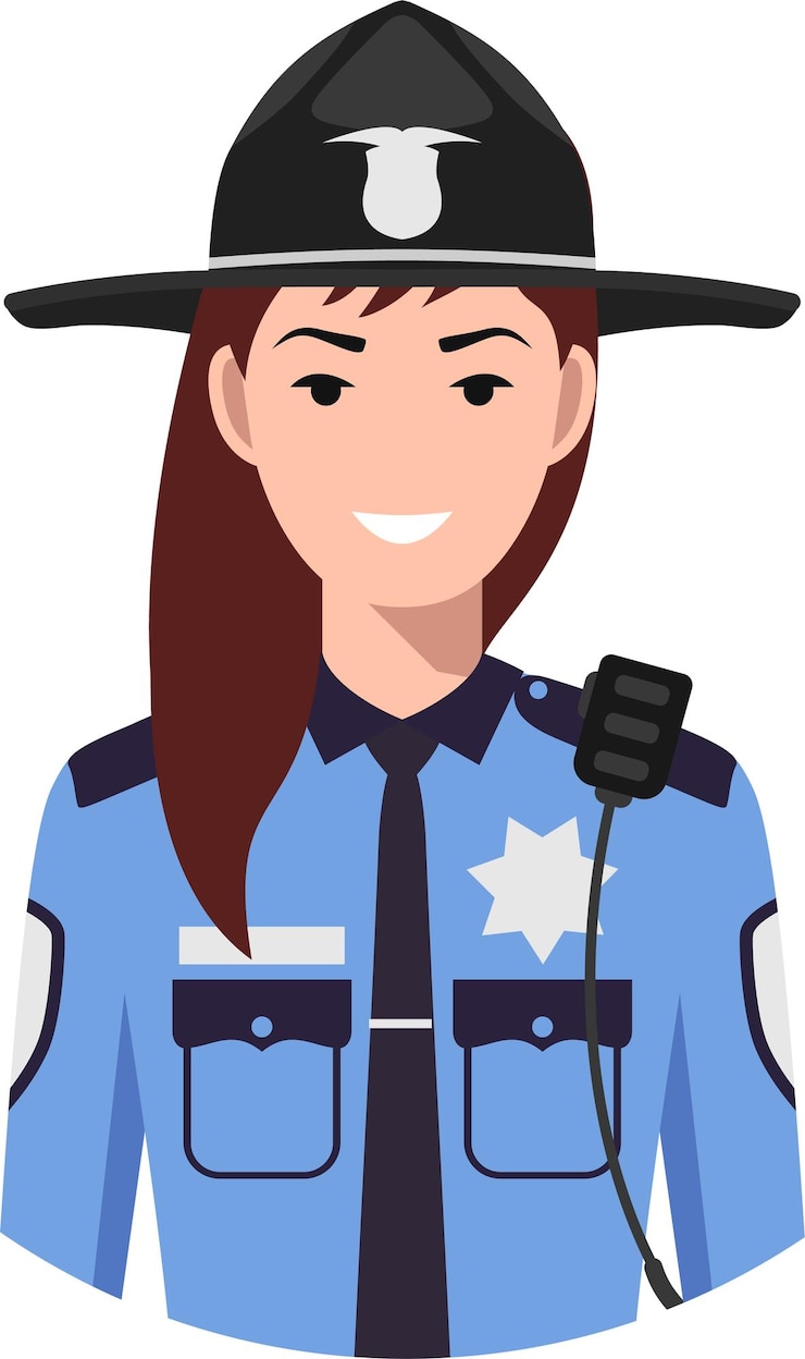 Vetor polícia americana oficial do xerife em uniforme tradicional caracter avatar ícone em estilo plano