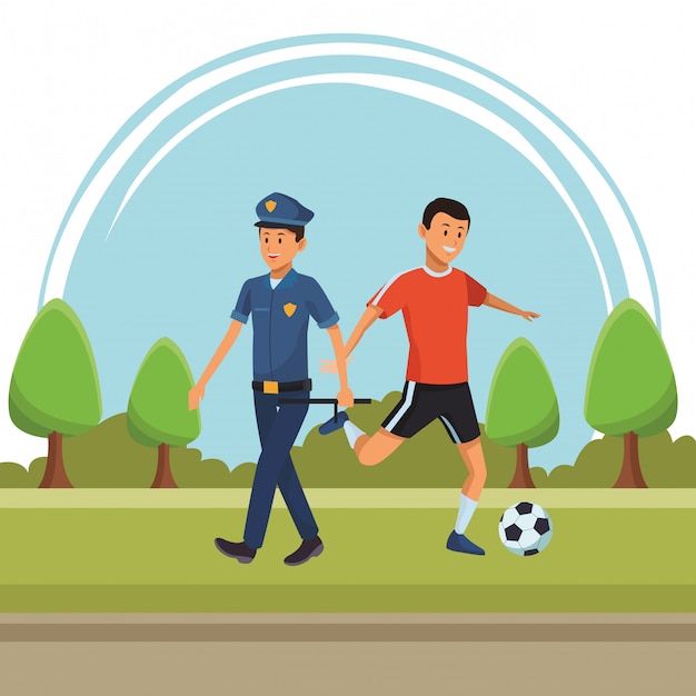 Policial e jogador de futebol