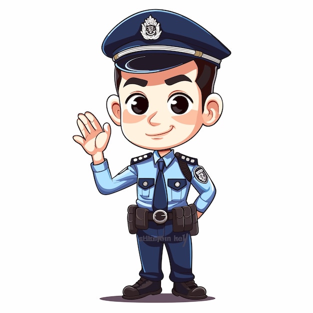 Vetor policial, vetorial, ilustração, estilo cartoon