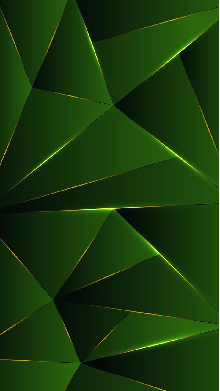 Polígono, abstrato verde, preto, papel de parede, ilustração vetorial de fundo de papel de parede