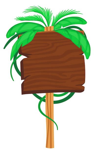 Polo de sinalização da selva Tabela de madeira texturizada de desenho animado