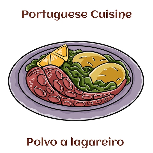 Polvo a lagareiro Prato tradicional português polvo grelhado com batatas