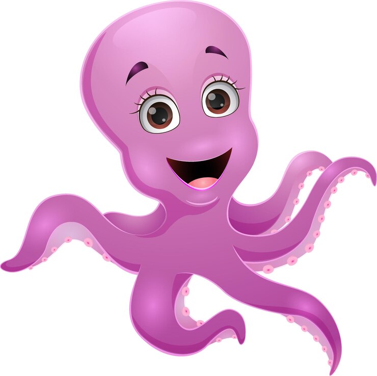 Vetor polvo roxo bonito no fundo branco