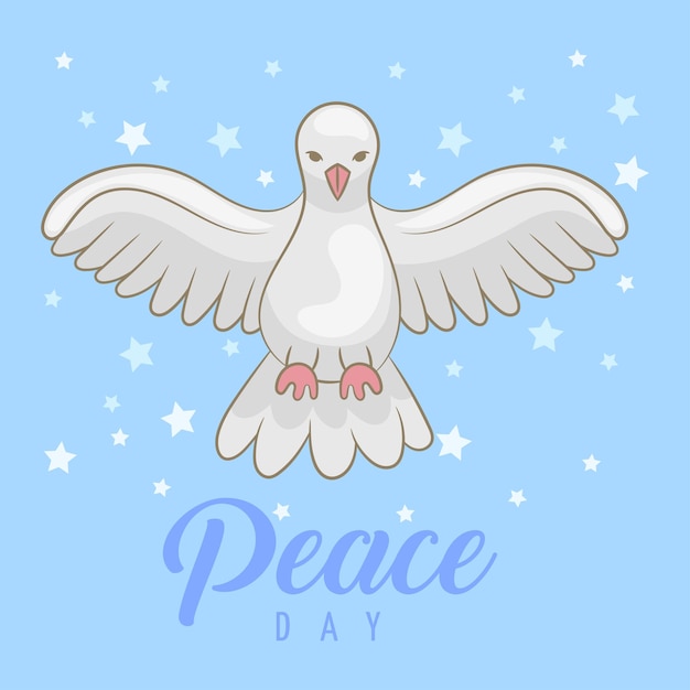 Vetor pomba da paz com ramo de oliveira dia internacional da paz