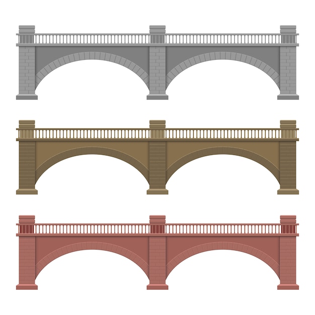 Vetor ponte de pedra design ilustração isolada no fundo branco