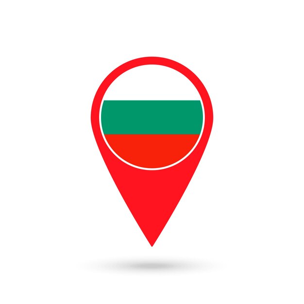 Ponteiro de mapa com a bandeira do país Bulgária Bulgária ilustração vetorial