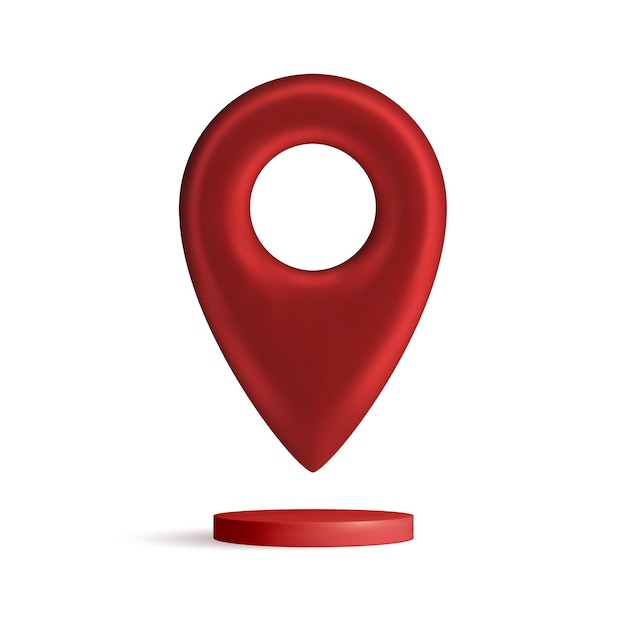 Ponteiro de mapa vermelho isolado no fundo branco encontrar o conceito de ícone de localização de endereço gps d ponteiro vetor...