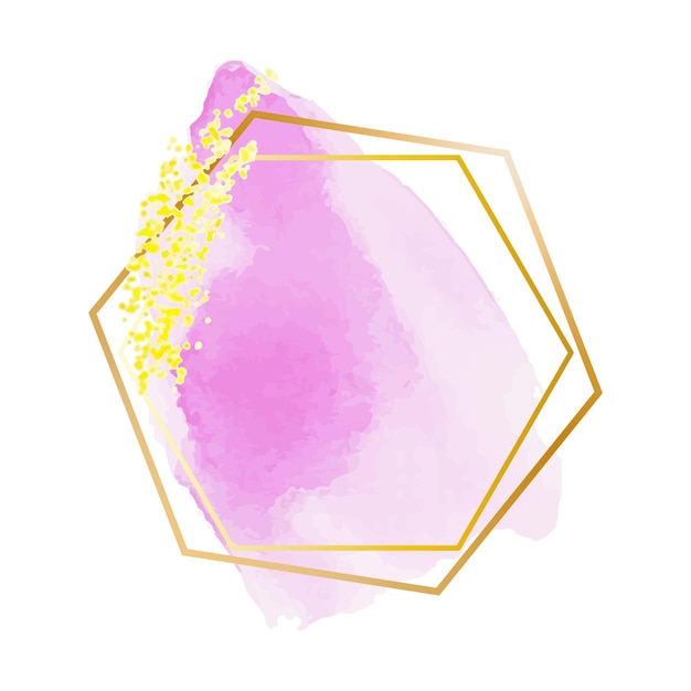 Ponto Aquarela com Moldura Dourada