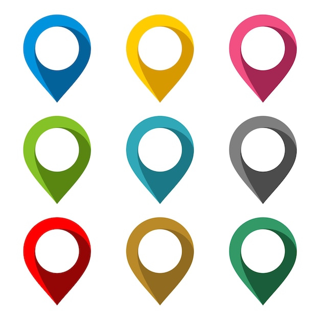 Ponto de localização em branco Vector set ilustração Design Vector EPS 10