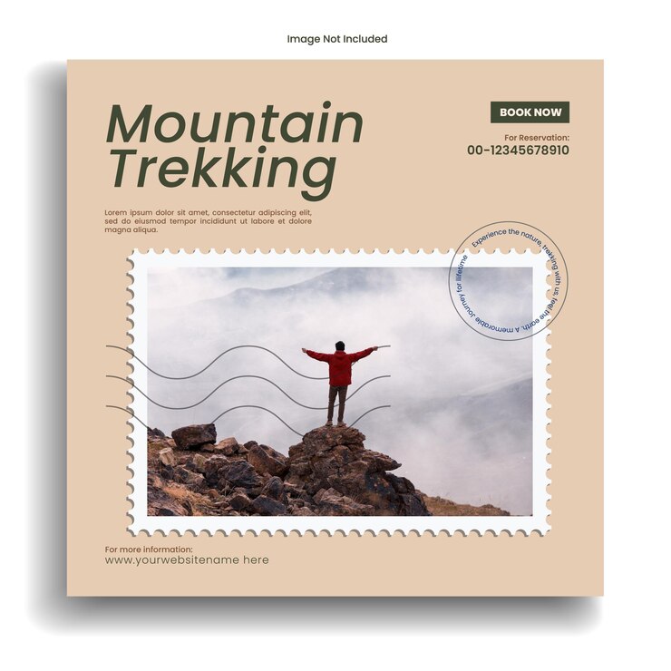 Vetor ponto de trekking de montanha