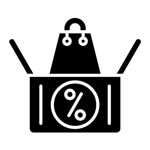 Ponto de Venda Único Ilustração Glyph Solid Black