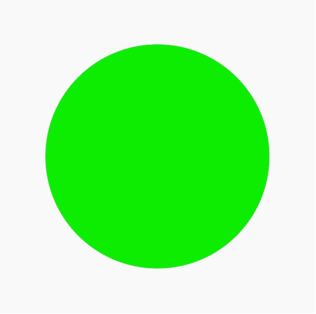Vetor ponto fluorescente verde sobre fundo branco. ponto grande verde.