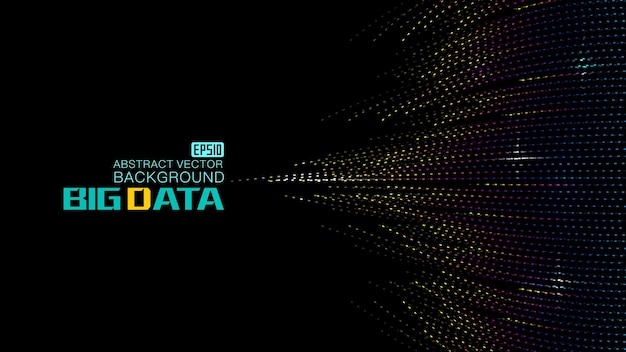 Pontos coloridos para construir o fundo de big data do mundo vetor fundo de big data da rede